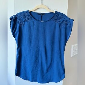 Blue Embroidered Women's Blouse